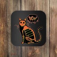 Funny Halloween Skeleton Cat Coaster thumb 0