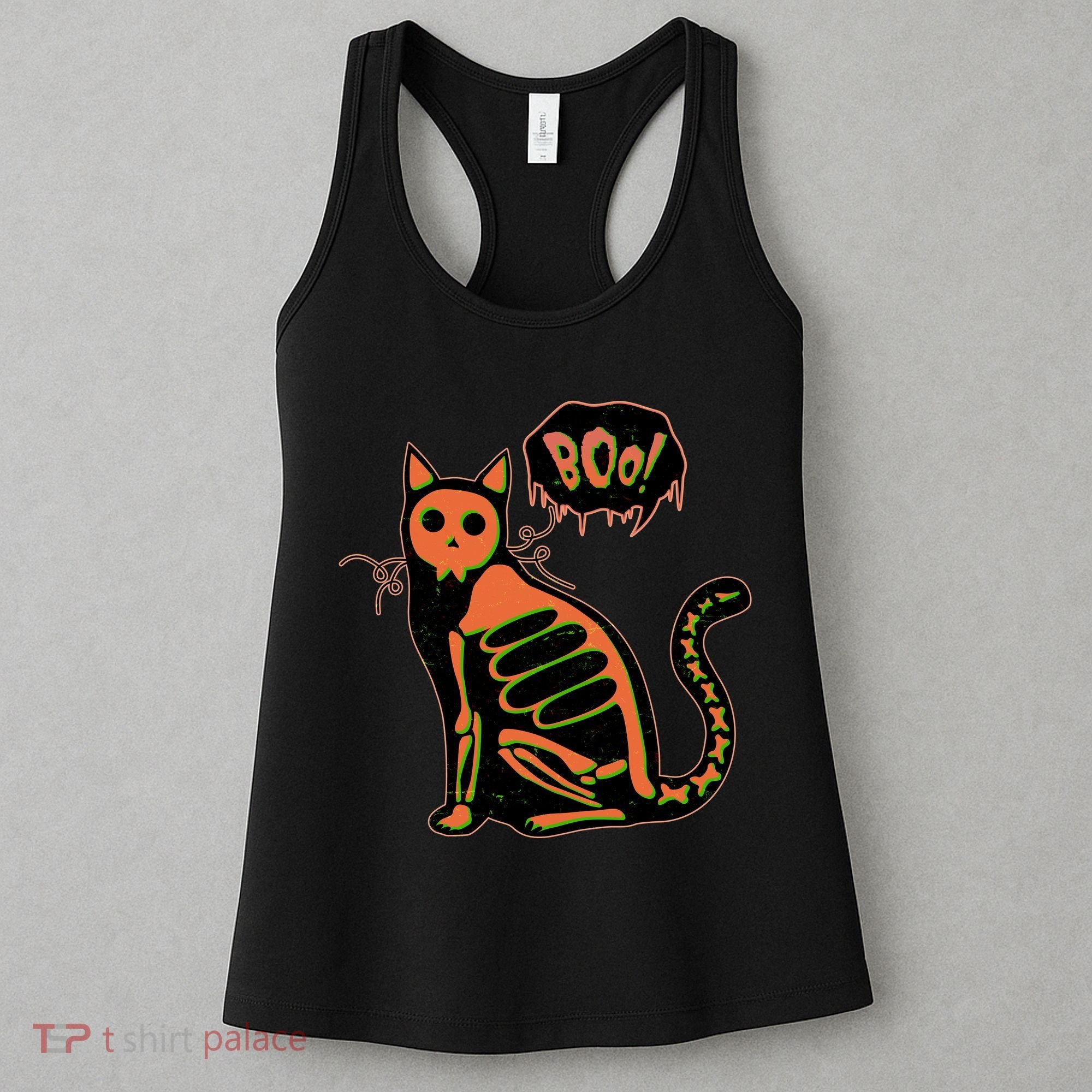 Funny Halloween Skeleton Cat Women's Tank Top