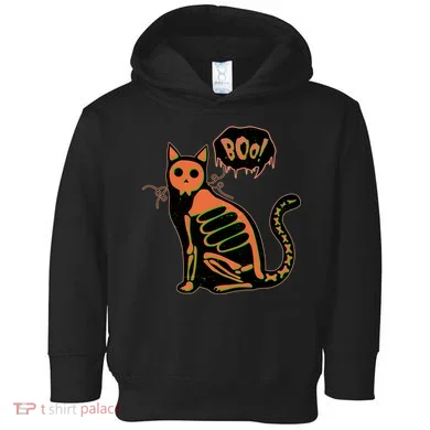 Funny Halloween Skeleton Cat Toddler Hoodie