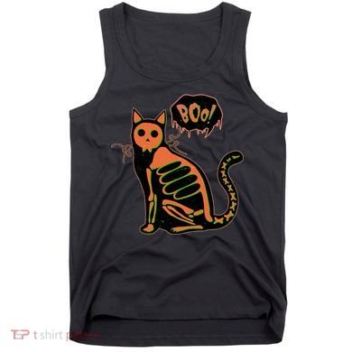 Funny Halloween Skeleton Cat Tank Top