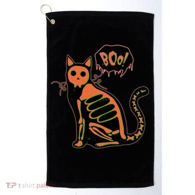 Funny Halloween Skeleton Cat Golf Towel