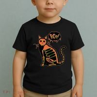 Funny Halloween Skeleton Cat Toddler T-Shirt thumb 2
