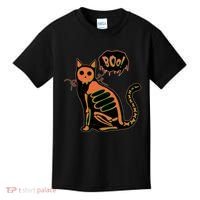 Funny Halloween Skeleton Cat Kids T-Shirt thumb 0