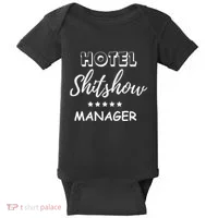 Funny Hotel Shit Show Manager Baby Bodysuit thumb 0