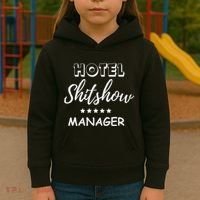 Funny Hotel Shit Show Manager Kids Hoodie thumb 3