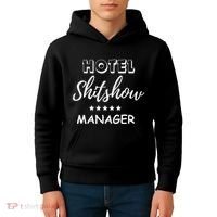 Funny Hotel Shit Show Manager Kids Hoodie thumb 4