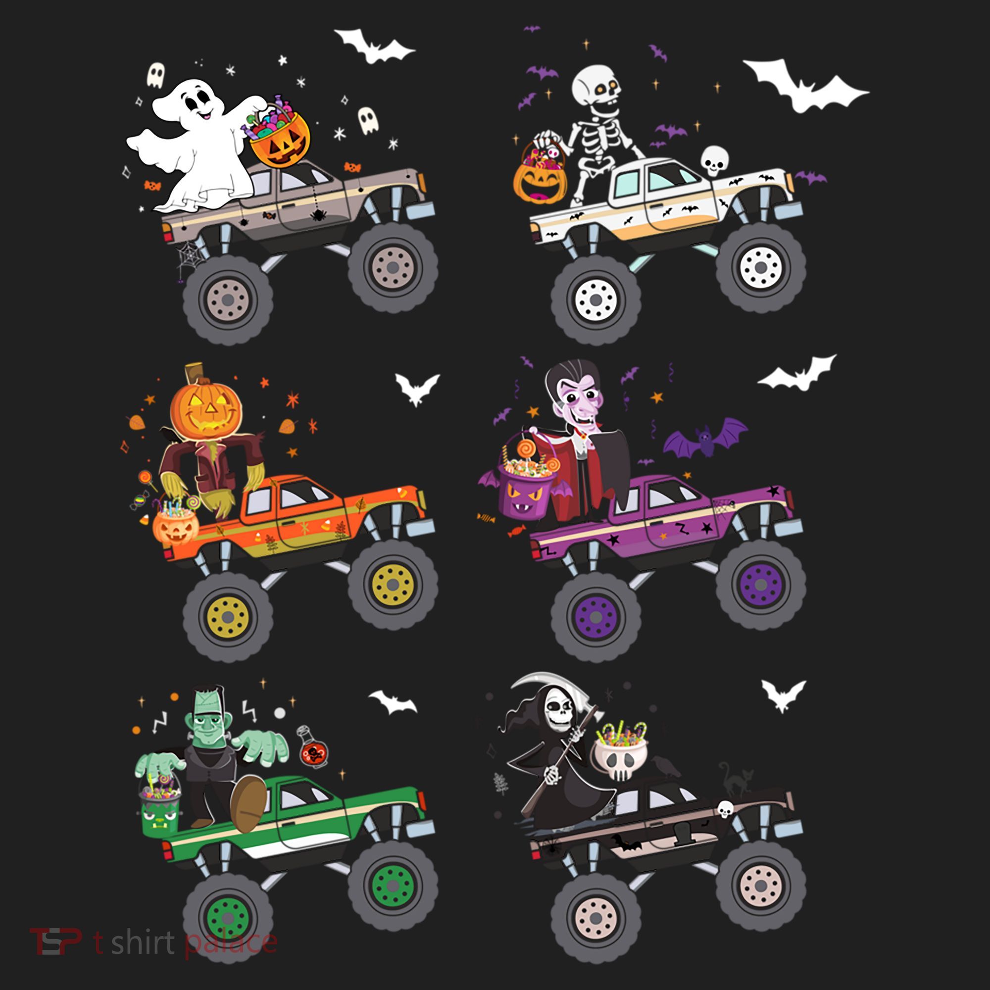 Funny Halloween Skeleton Zombie Riding Monster Truck Vampire Gift Beanie