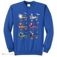 Funny Halloween Skeleton Zombie Riding Monster Truck Vampire Gift Sweatshirt thumb 0