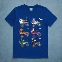 Funny Halloween Skeleton Zombie Riding Monster Truck Vampire Gift T-Shirt thumb 5