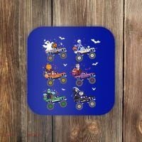 Funny Halloween Skeleton Zombie Riding Monster Truck Vampire Gift Coaster thumb 0