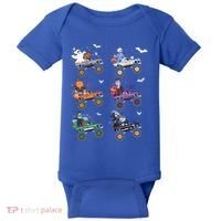 Funny Halloween Skeleton Zombie Riding Monster Truck Vampire Gift Baby Bodysuit thumb 0
