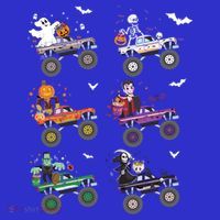Funny Halloween Skeleton Zombie Riding Monster Truck Vampire Gift Baby Bodysuit thumb 2