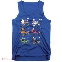 Funny Halloween Skeleton Zombie Riding Monster Truck Vampire Gift Tank Top thumb 0