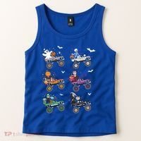 Funny Halloween Skeleton Zombie Riding Monster Truck Vampire Gift Tank Top thumb 2