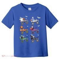 Funny Halloween Skeleton Zombie Riding Monster Truck Vampire Gift Toddler T-Shirt thumb 0