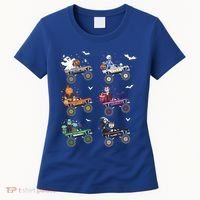 Funny Halloween Skeleton Zombie Riding Monster Truck Vampire Gift Women's T-Shirt thumb 0