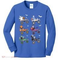 Funny Halloween Skeleton Zombie Riding Monster Truck Vampire Gift Kids Long Sleeve Shirt thumb 0