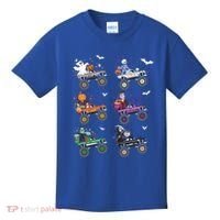 Funny Halloween Skeleton Zombie Riding Monster Truck Vampire Gift Kids T-Shirt thumb 0