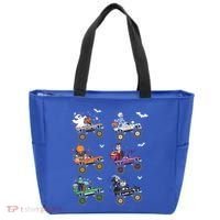 Funny Halloween Skeleton Zombie Riding Monster Truck Vampire Gift Tote Bag thumb 0