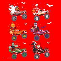 Funny Halloween Skeleton Zombie Riding Monster Truck Vampire Gift Santa Hat thumb 1