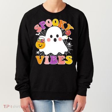 Funny Halloween Spooky Vibes Trick Or Treating Ghost Women's Sweatshirt