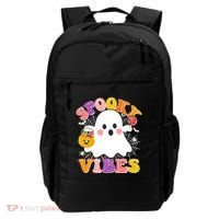Funny Halloween Spooky Vibes Trick Or Treating Ghost Backpack thumb 0
