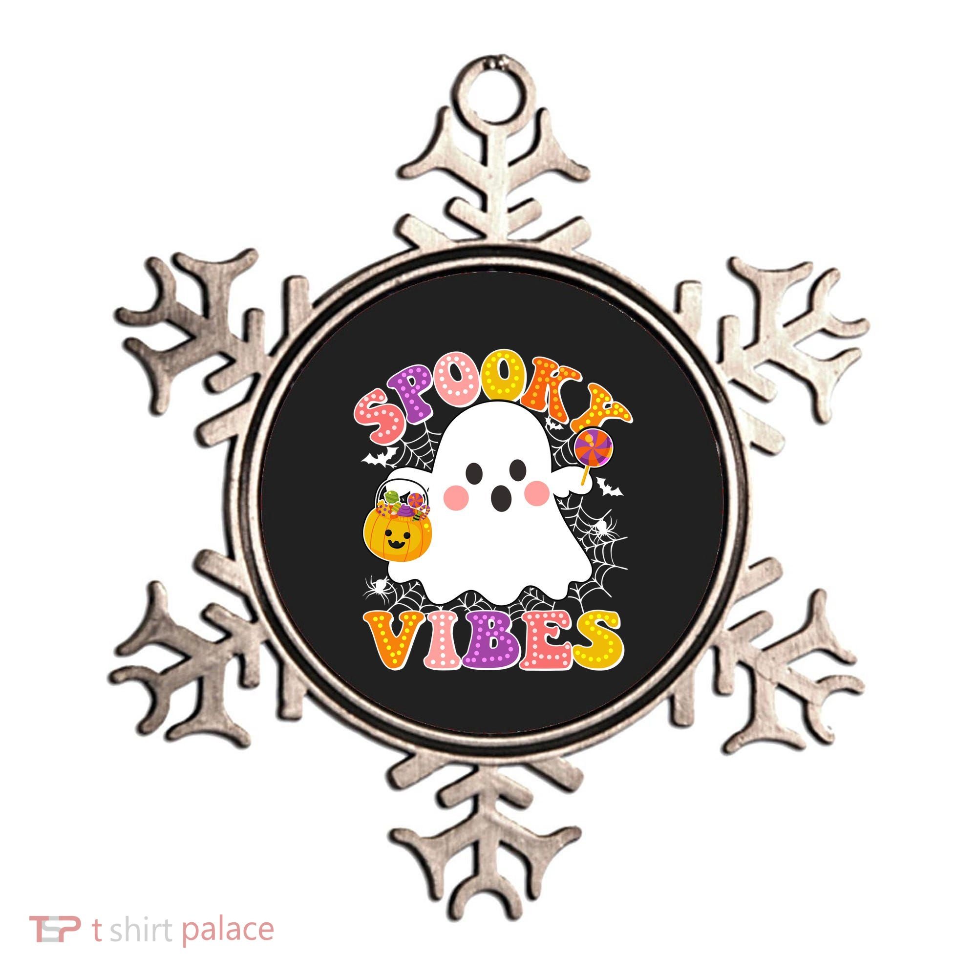 Funny Halloween Spooky Vibes Trick Or Treating Ghost Ornament