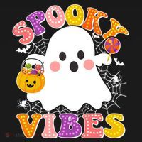 Funny Halloween Spooky Vibes Trick Or Treating Ghost Ornament thumb 1