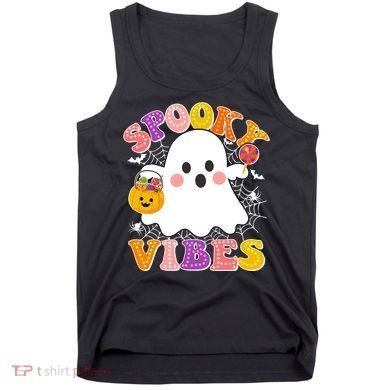 Funny Halloween Spooky Vibes Trick Or Treating Ghost Tank Top