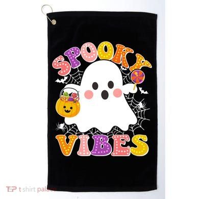 Funny Halloween Spooky Vibes Trick Or Treating Ghost Golf Towel