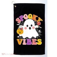 Funny Halloween Spooky Vibes Trick Or Treating Ghost Golf Towel thumb 0