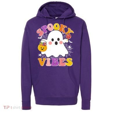 Funny Halloween Spooky Vibes Trick Or Treating Ghost Hoodie