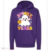 Funny Halloween Spooky Vibes Trick Or Treating Ghost Hoodie thumb 0