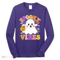 Funny Halloween Spooky Vibes Trick Or Treating Ghost Long Sleeve Shirt thumb 0