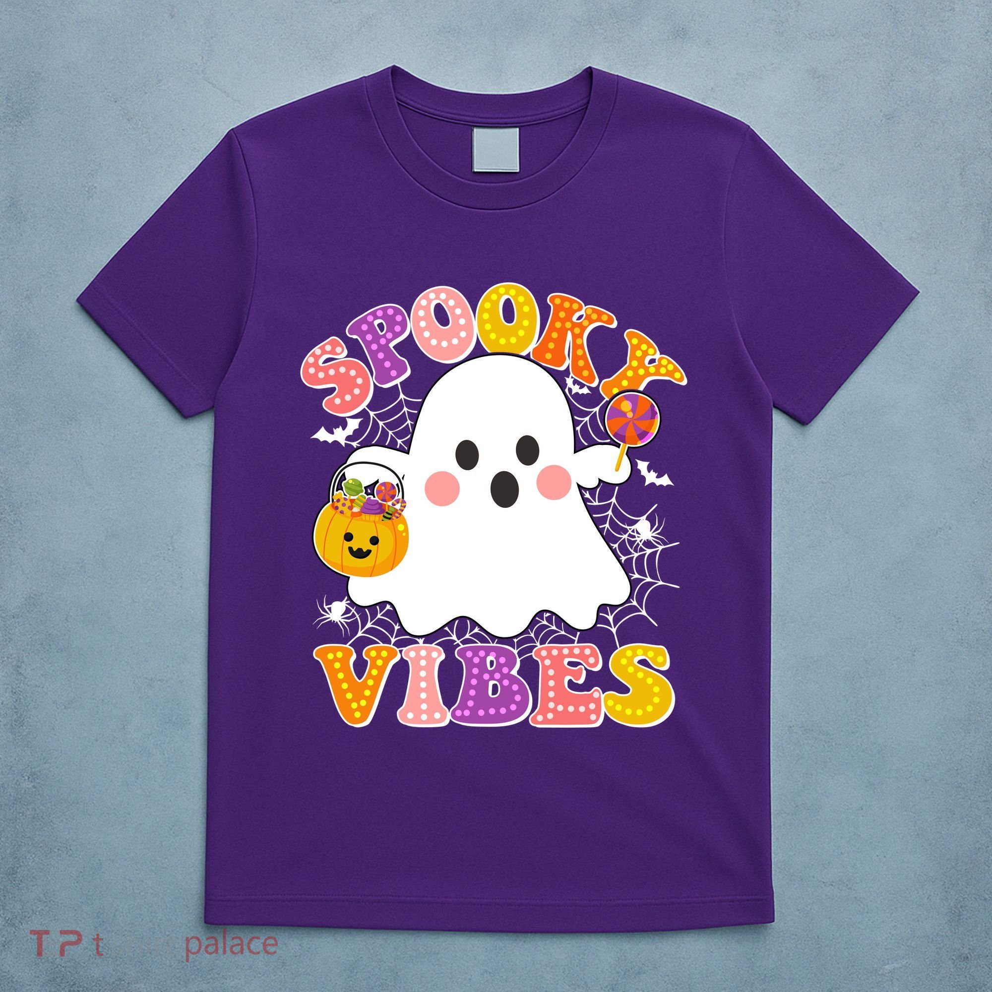Funny Halloween Spooky Vibes Trick Or Treating Ghost T-Shirt