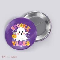 Funny Halloween Spooky Vibes Trick Or Treating Ghost Button thumb 0