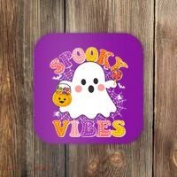 Funny Halloween Spooky Vibes Trick Or Treating Ghost Coaster thumb 0