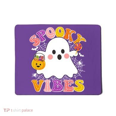 Funny Halloween Spooky Vibes Trick Or Treating Ghost Mousepad