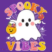 Funny Halloween Spooky Vibes Trick Or Treating Ghost Baby Bodysuit thumb 2
