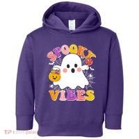Funny Halloween Spooky Vibes Trick Or Treating Ghost Toddler Hoodie thumb 0