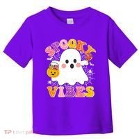Funny Halloween Spooky Vibes Trick Or Treating Ghost Toddler T-Shirt thumb 0