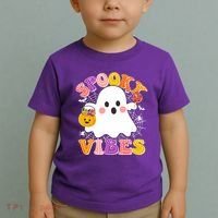 Funny Halloween Spooky Vibes Trick Or Treating Ghost Toddler T-Shirt thumb 2