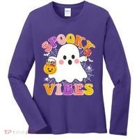Funny Halloween Spooky Vibes Trick Or Treating Ghost Women's Long Sleeve Shirt thumb 0