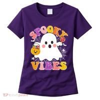 Funny Halloween Spooky Vibes Trick Or Treating Ghost Women's T-Shirt thumb 0