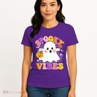 Funny Halloween Spooky Vibes Trick Or Treating Ghost Women's T-Shirt thumb 4