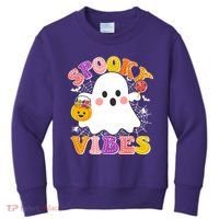 Funny Halloween Spooky Vibes Trick Or Treating Ghost Kids Sweatshirt thumb 0