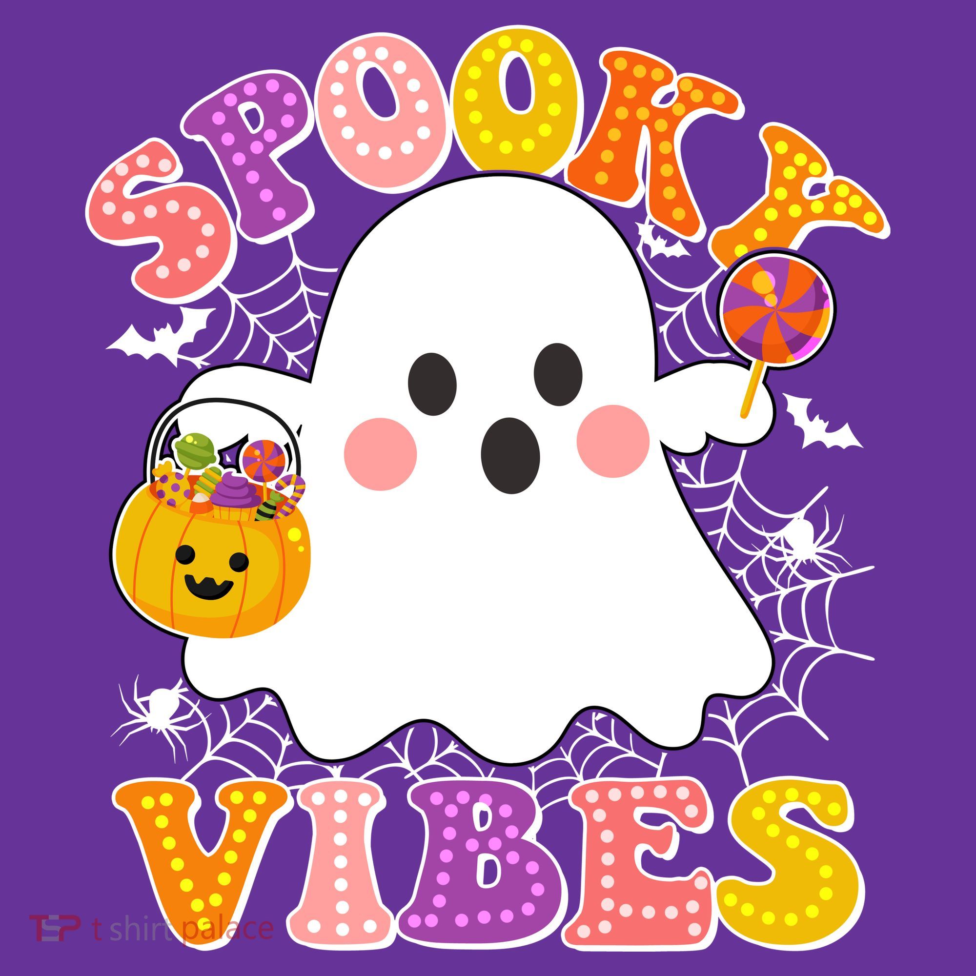 Funny Halloween Spooky Vibes Trick Or Treating Ghost Kids Sweatshirt