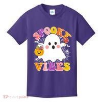 Funny Halloween Spooky Vibes Trick Or Treating Ghost Kids T-Shirt thumb 0