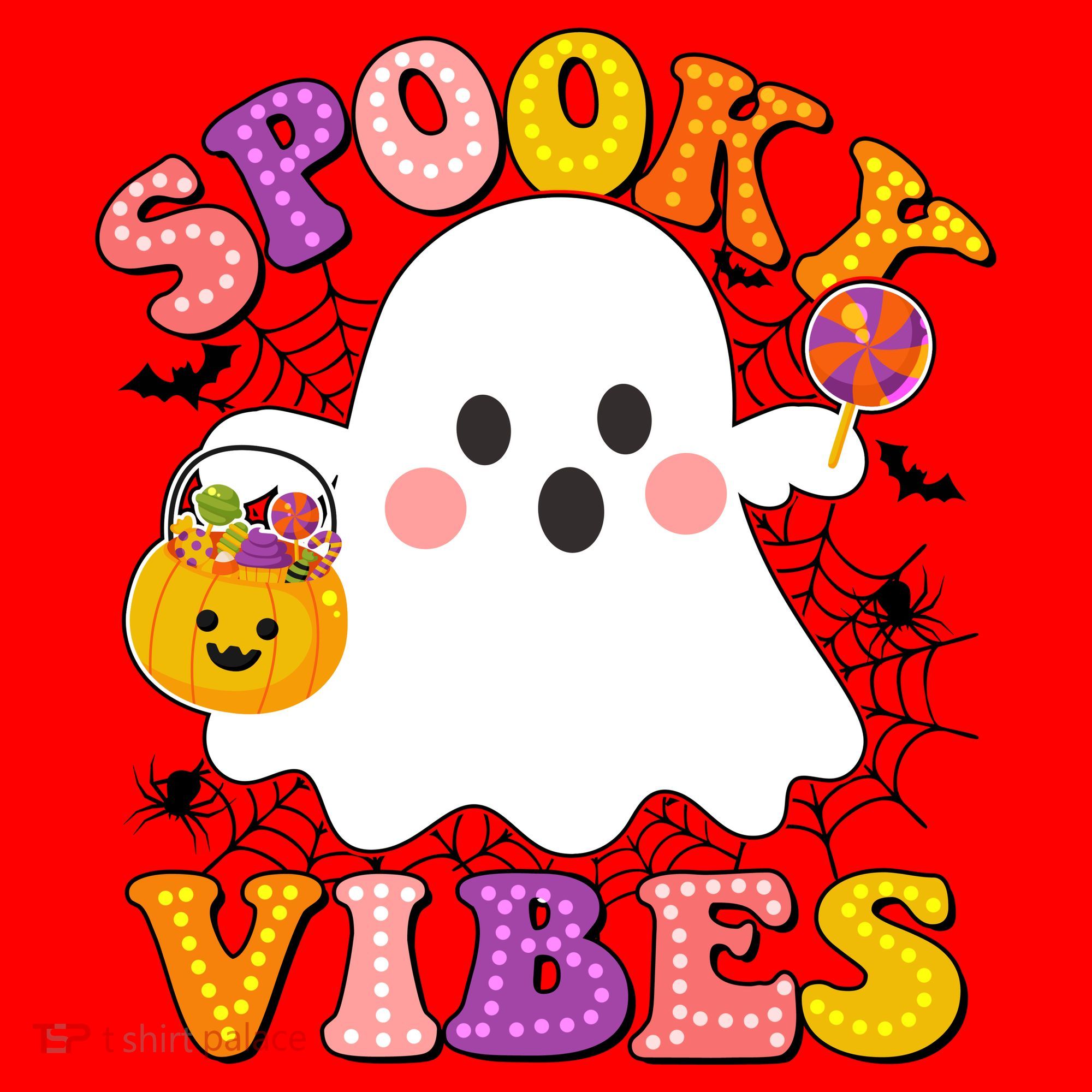 Funny Halloween Spooky Vibes Trick Or Treating Ghost Santa Hat