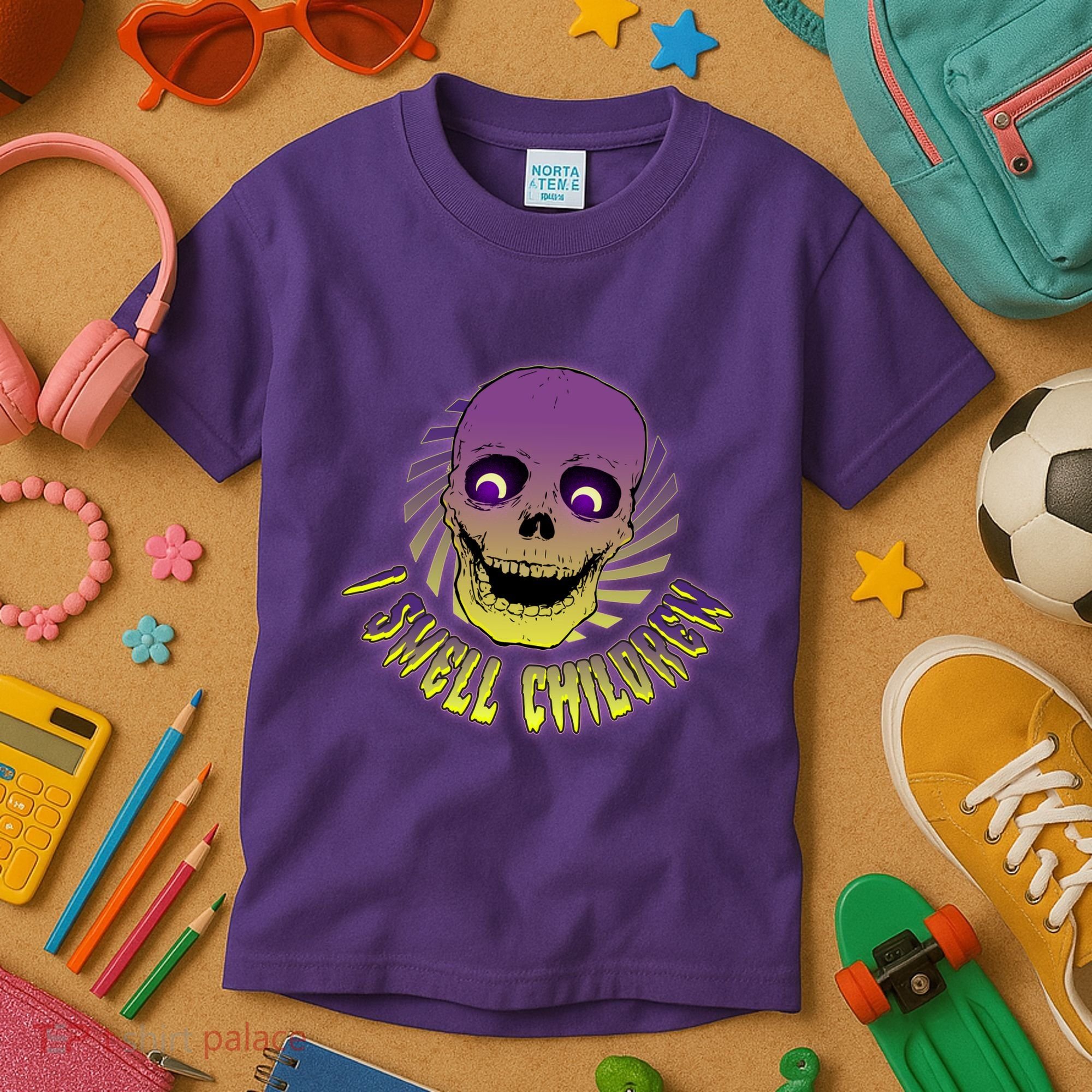 Funny Halloween Skull I Smell Children Kids T-Shirt